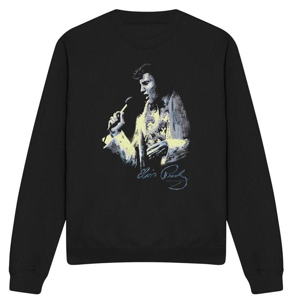Elvis Presley - "Painted King" Sweatshirt für Herren/Damen Uni TV32928 (XXL) (Schwarz)