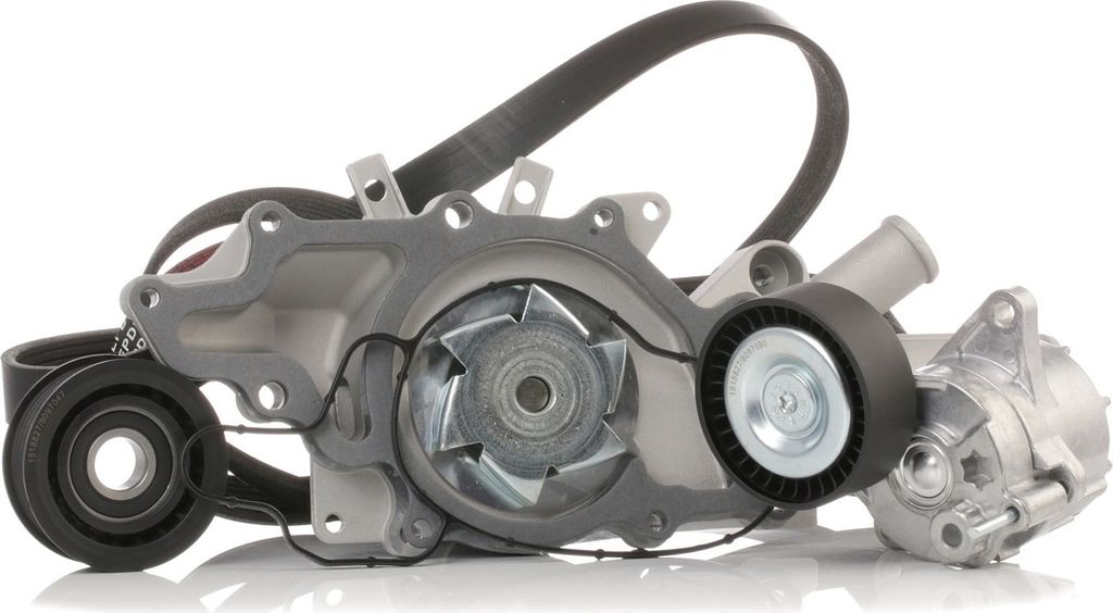 RIDEX 4172P0002 Wasserpumpe + Keilrippenriemensatz passend für MERCEDES-BENZ C-Klasse Limousine (W203) C-Klasse T-modell (S203) CLK (C209)