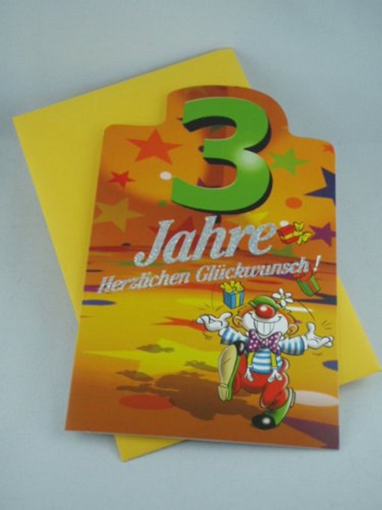 Hallmark - 91538 - Klappkarte, Geburtstag, 3 Jahre, mit Umschlag