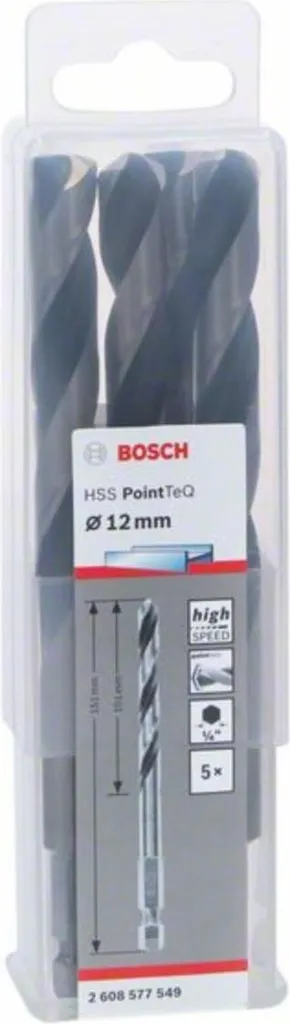 Set Bosch Professional 5pz Punte HSS PointTeQ 12mm Hex 2608577549