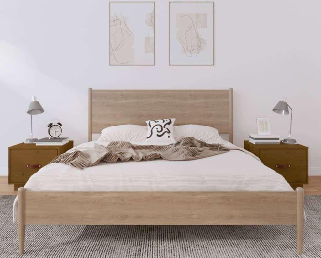 The Living Store Nachttische 2 Stk. Honigbraun 40x34x35 cm Massivholz Kiefer