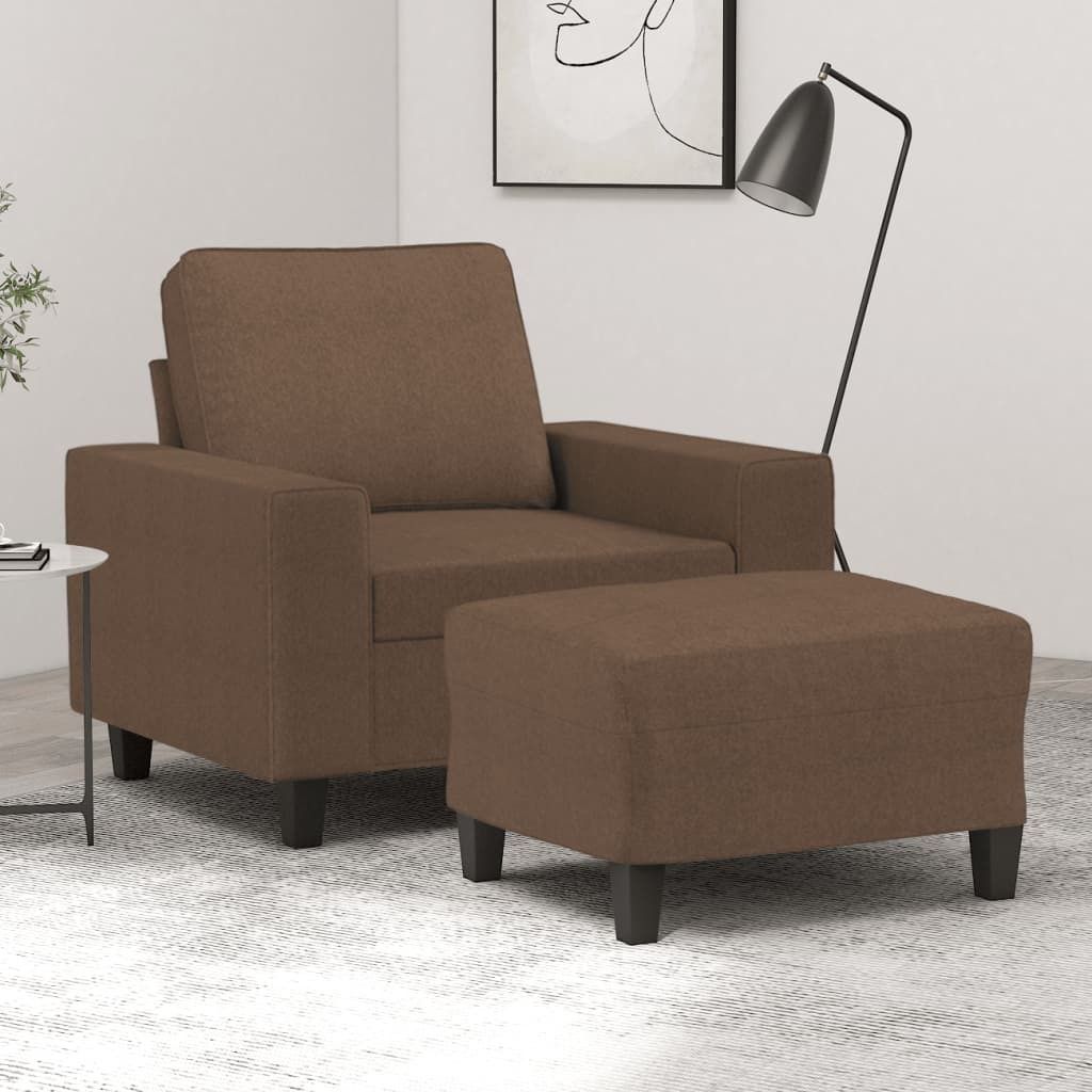 "2026 Promotion" Sessel - Einzelsofa - mit Hocker - Braun 60 cm Stoff - Klassische Sofas CC10808