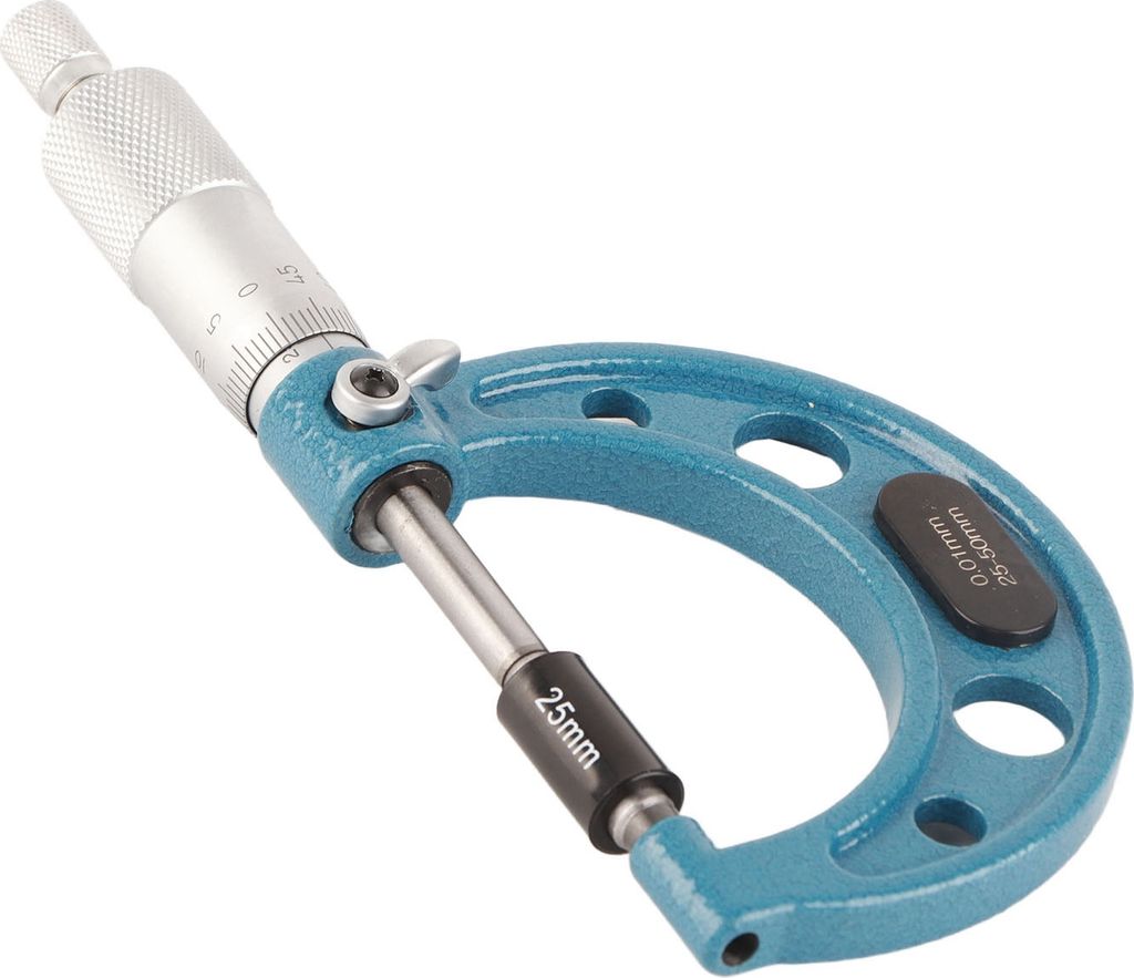 Außenmikrometer Edelstahl hohe Genauigkeit Dicke Messwerkzeug mit Schraubenschlüssel 0.01mm25-50mm