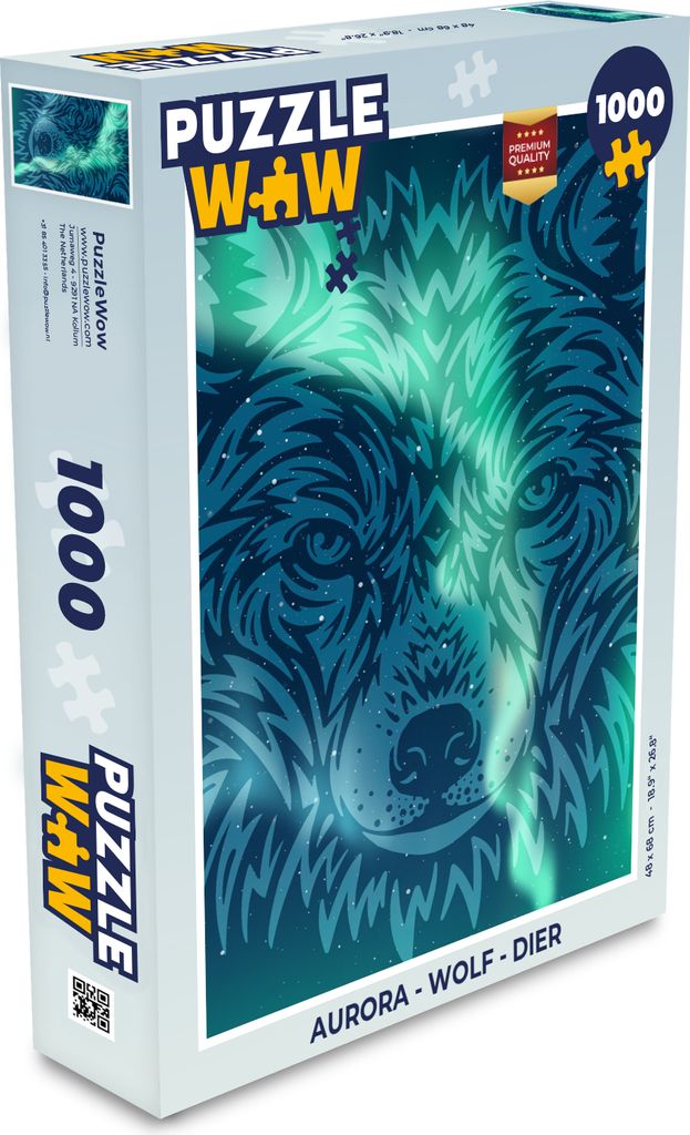 MuchoWow Puzzle 1000 Teile Aurora - Wolf - Tier - Spielzeug - Alt und Jung - Spiele - Puzzeln