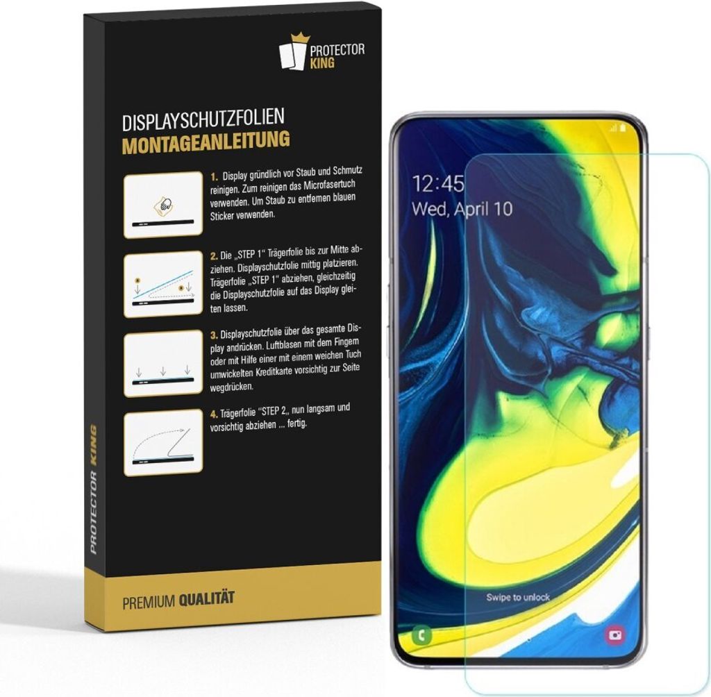 6x Panzerfolie für Samsung Galaxy A80 ANTI-SCHOCK Displayschutzfolie Folie MATT