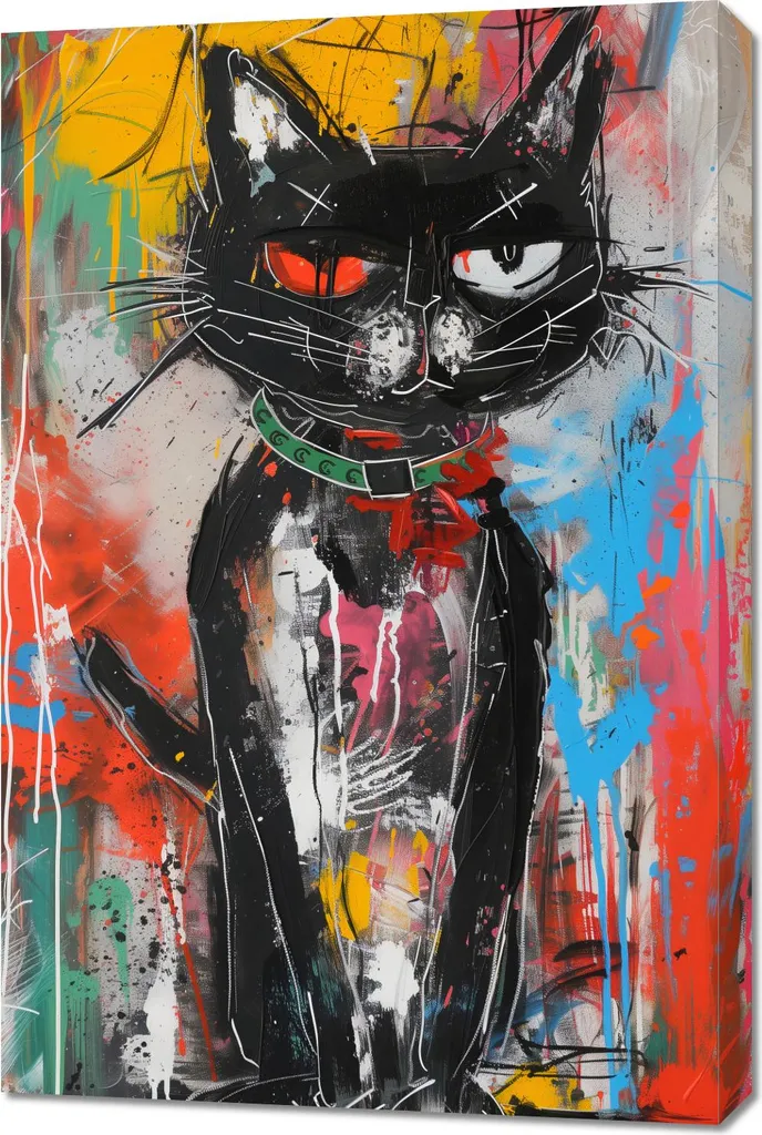 Quadro Decorativo Gatto Scontroso 60x90 - Idea Regalo Divertente