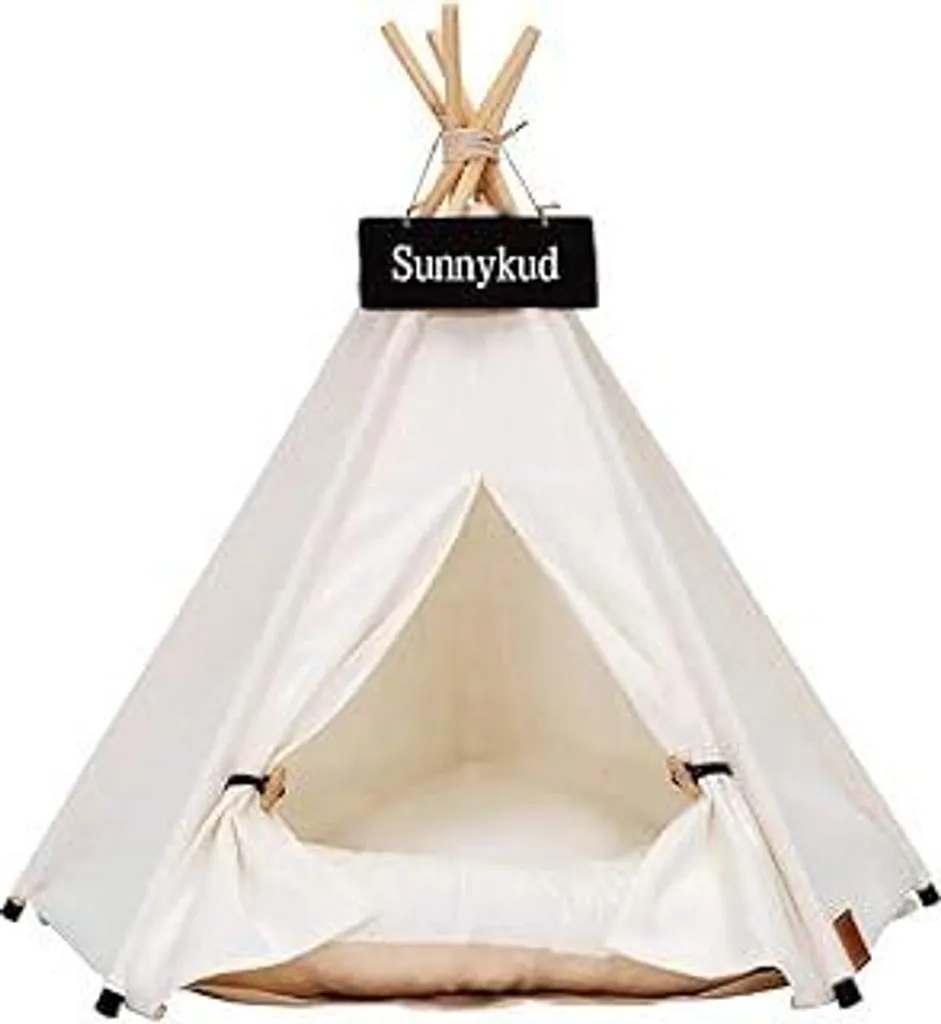 Tenda per Cani e Gatti Bianco 60x60x70cm - Letto Lavabile e Smontabile