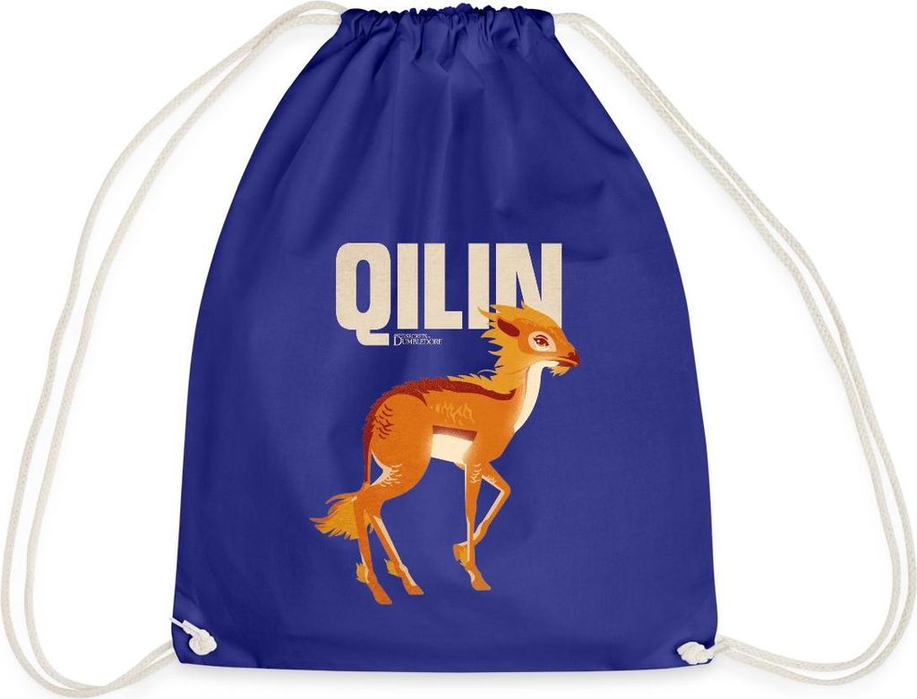 Spreadshirt Phantastische Tierwesen 3 Qilin Einhorn Turnbeutel, One size, Königsblau