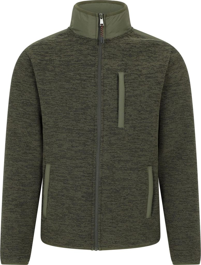 Mountain Warehouse - "Hayfield" Fleece-Oberteil für Herren, Durchgehender Reißverschluss, Kunstfell gefüttert MW4791 (XS) (Khakigrün)