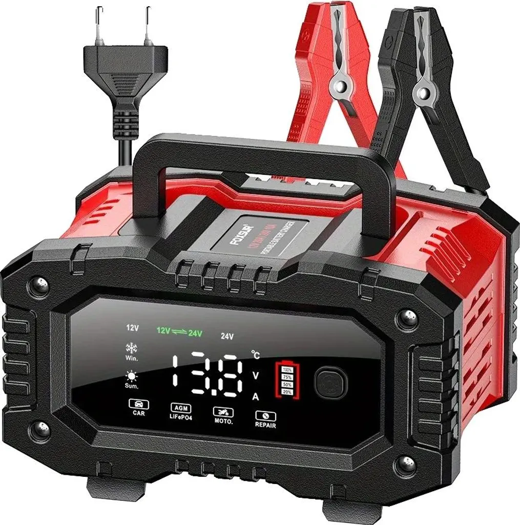 Chargeur automatique intelligent pour batterie auto et moto 12V fiche UE