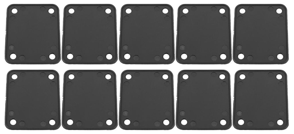 10 Stück Halsplatten für E-Gitarren, schwarz, aus Kunststoff, Verbindungsverstärkungsplatte für Gitarrenhalsverbindungen