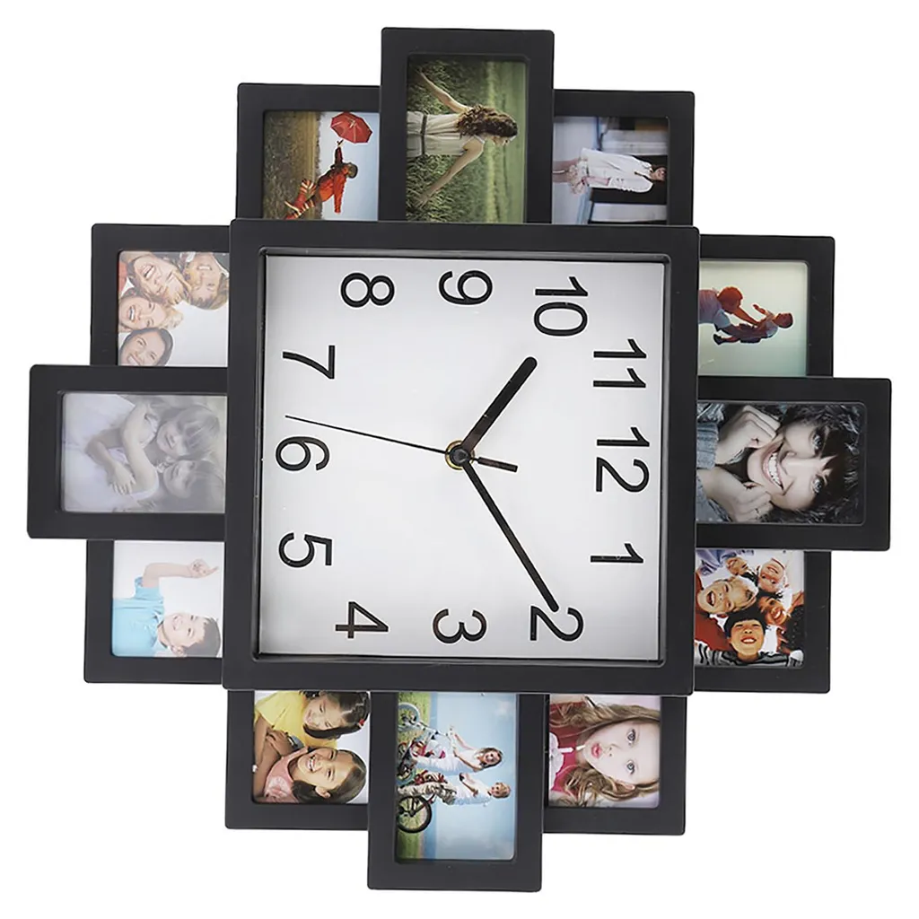 Horloge murale extérieure grande taille à structure solide en acier noir - 5