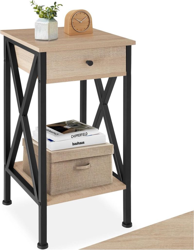 Odkládací stolek Dayton 35x35x70,5 cm - Průmyslové dřevo Obrázek produktu 