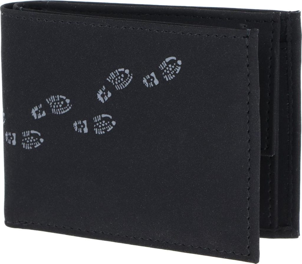 oxmox Geldbörse New Cryptan RFID Protect Pocketbörse Footsteps 2.0 Print Grey Black schwarz