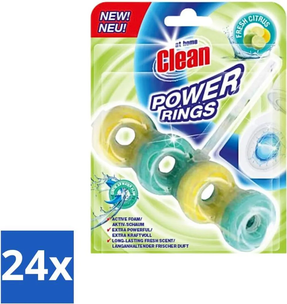 Nettoyant WC At Home Clean Power Rings Agrumes Frais - Lot Avantage