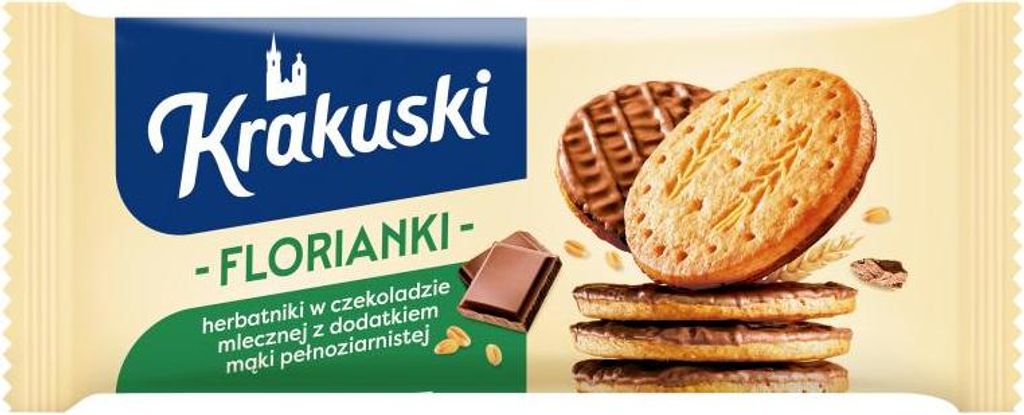 Krakuski ciastka kruche Florianki w czekoladzie mlecznej Zdjęcie produktu 