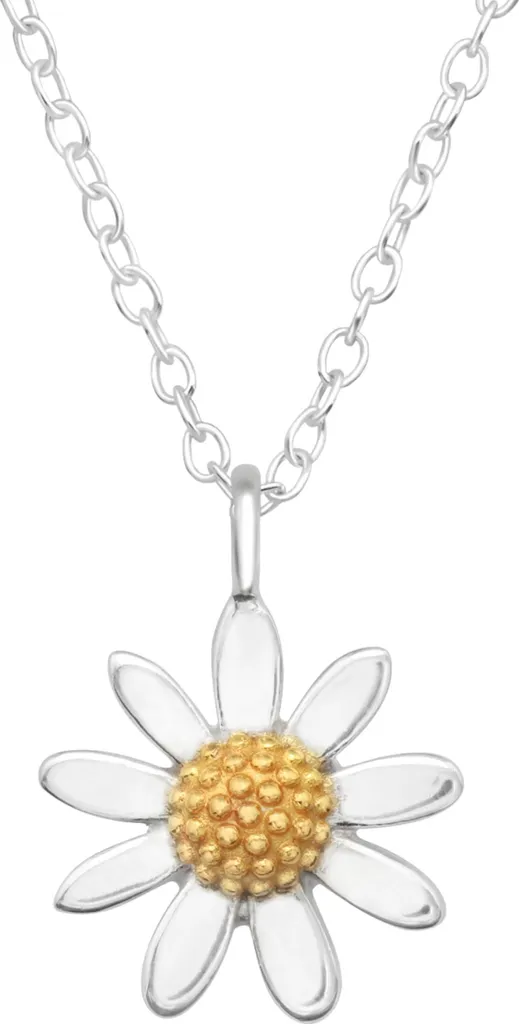 Collier Marguerite Maxte Argent Jaune Anti-Ternissement Taille Ajustable