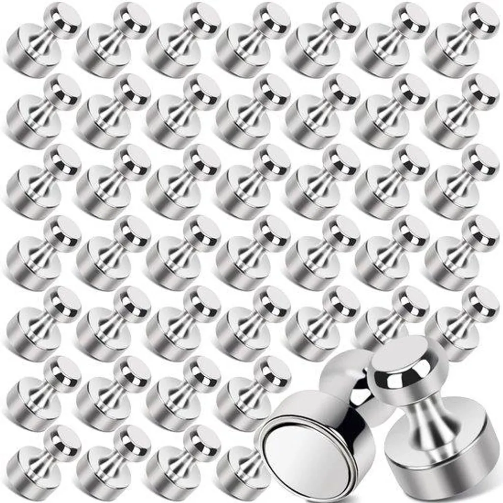 Lot de 45 Petits Aimants en Néodyme Argent pour Bureau et Décoration