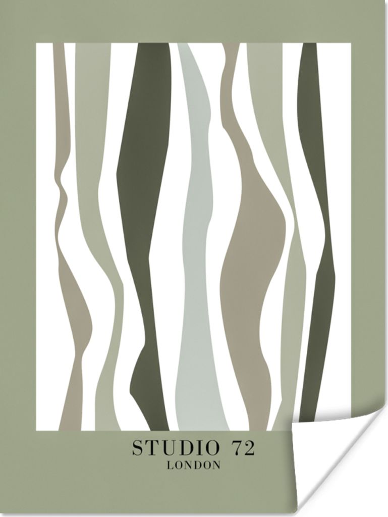 MuchoWow® Poster Studio 72 - Linien - Grün - Schattierungen Produktbild 