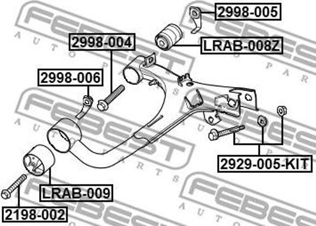 FEBEST 2198-002 Schraube, Querlenker OE 1471996 kompatibel mit C-Max, Focus, Kuga, Tourneo, Transit, Discovery, Range Rover