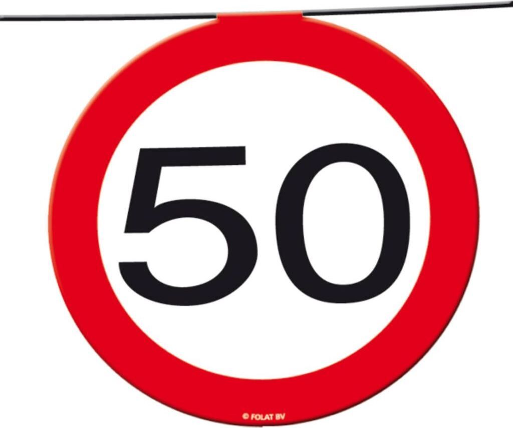 Verkehrsschild 50 Wimpelkette 12m Produktbild 