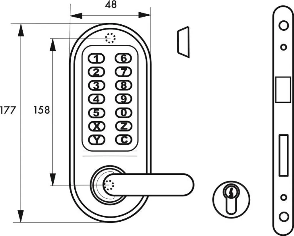 Verrou de porte à code sans clé, carré 7mm, pour sécuriser vos bureaux
