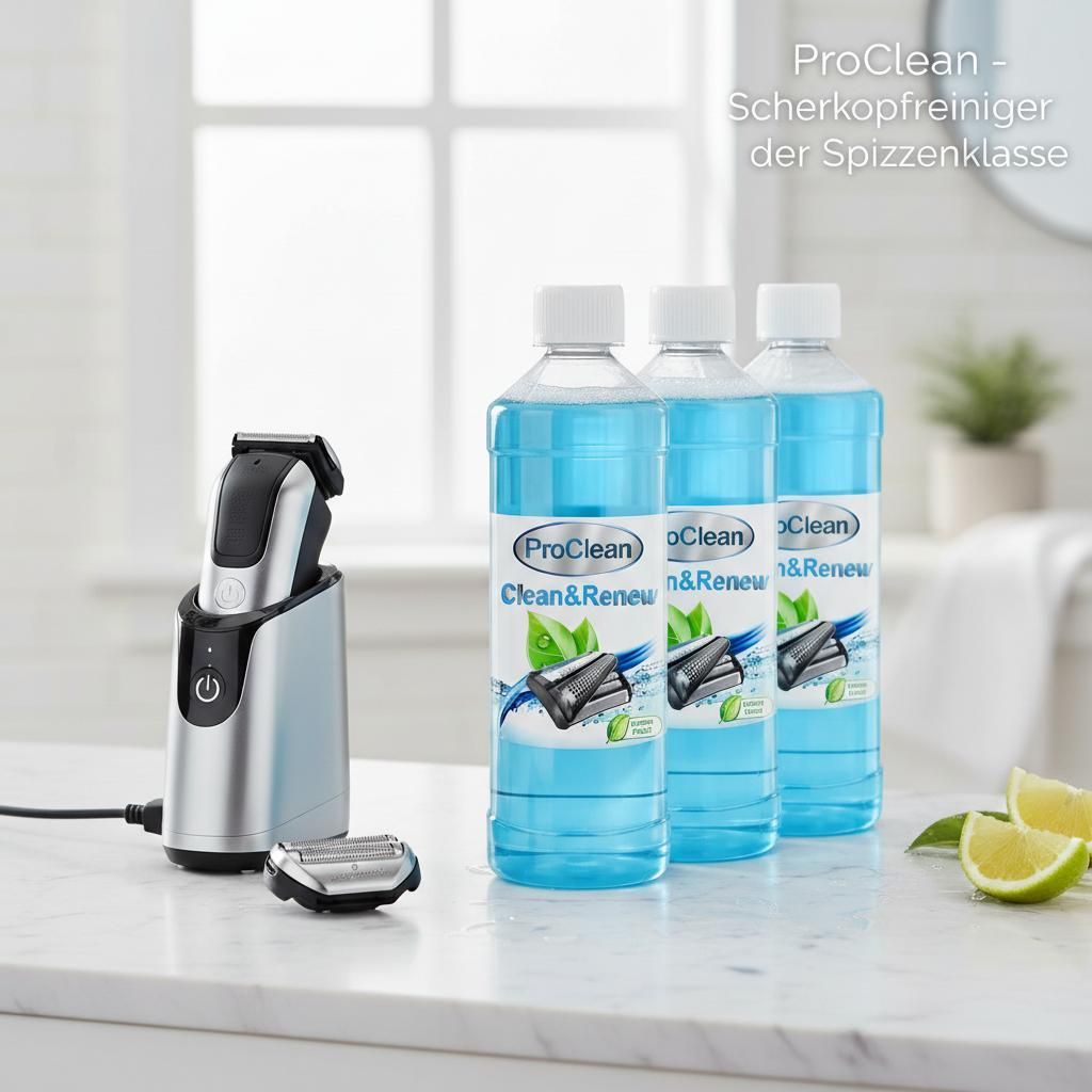 3 Liter ( 3 x 1 Liter ) ProClean - Scherkopfreiniger der Spitzenklasse - Clean & Renew, für Braun Kartuschen