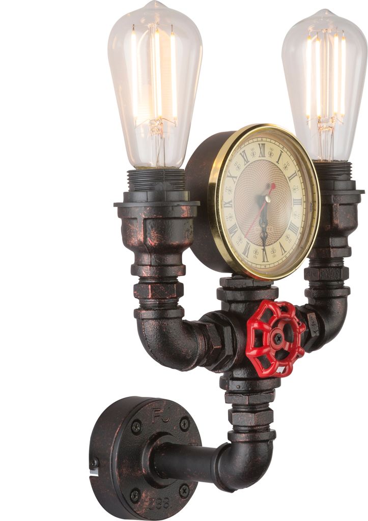 Globo Lighting Wandleuchte Metall schwarz, 2x E27