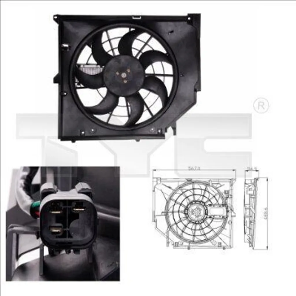 Ventilateur Moteur BMW E46 avec Cadre de Radiateur Diamètre 415 mm