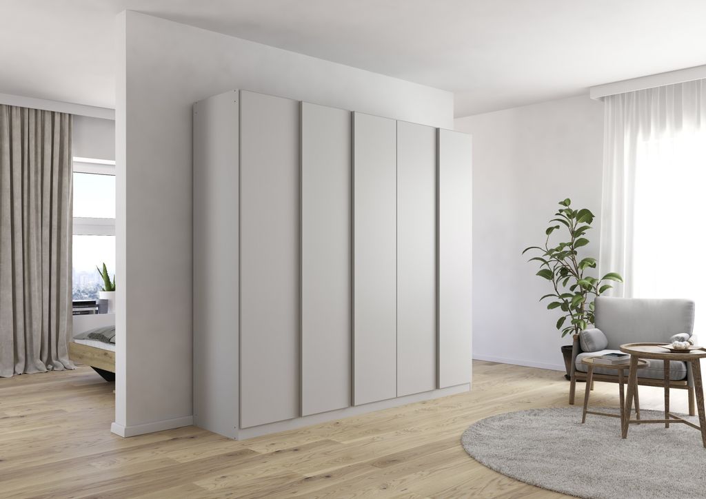 Drehtürenschrank >Monostar< in seidengrau aus Holzwerkstoff - 226x210x54 (BxHxT)