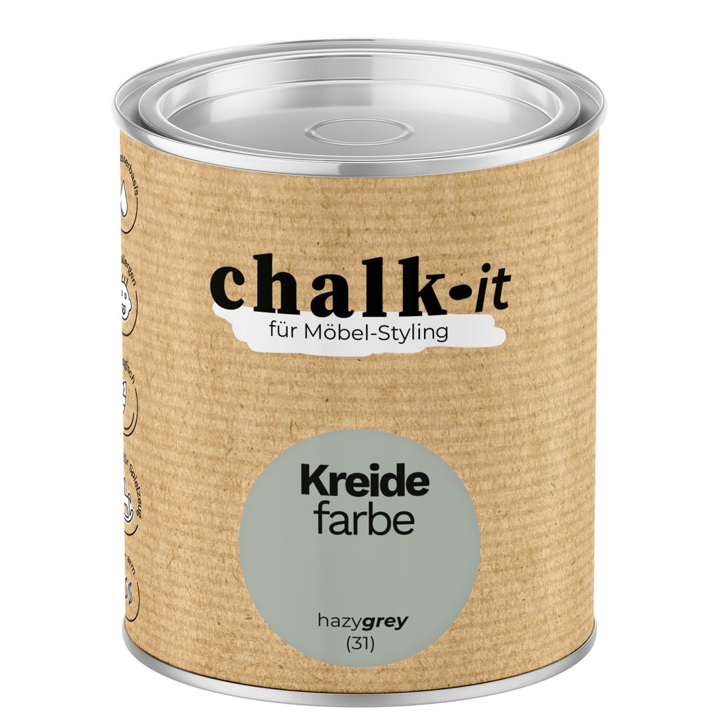 Kreidefarbe Chalk-it (31) Hazy Grey 0,125L Shaby Chic Möbel Produktbild 
