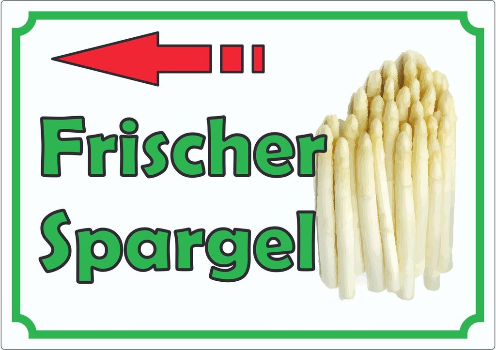 Werbeaufkleber Aufkleber Spargel mit Pfeil nach links A0 (841x1189mm)