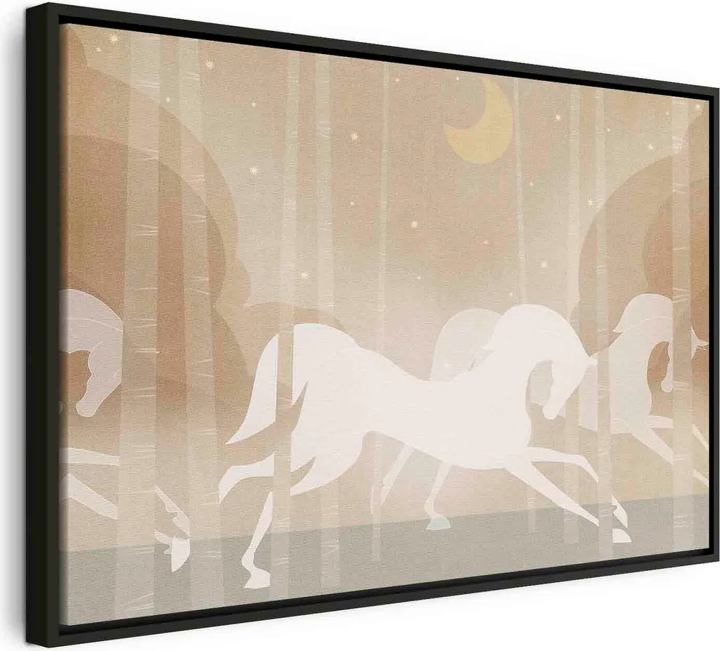 Decorazione Parete Cavalli Notte Stellata - Tela 60x40 murando