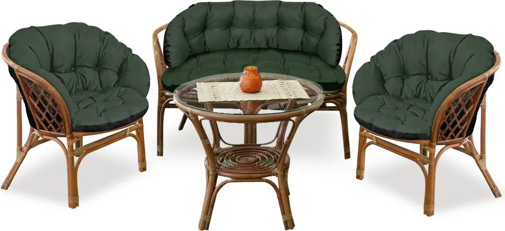 Ensemble de Coussins de Jardin Verts 122x40cm et 190x40cm Imperméables
