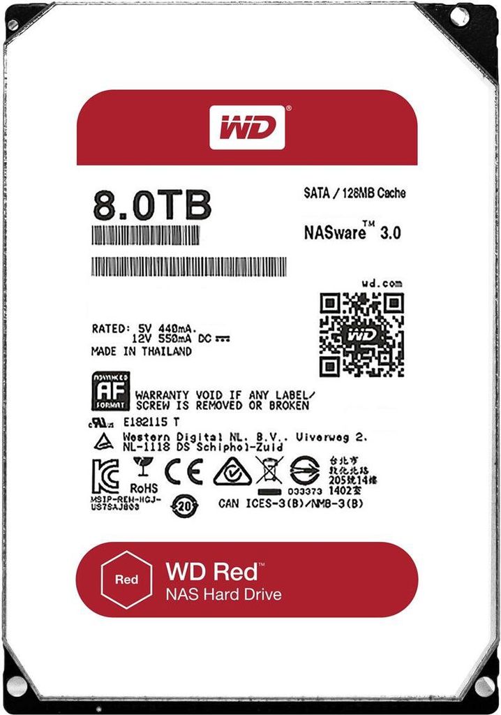 Western Digital Red, 8 TB, 5400 RPM, 128 MB, 3.5", Serial Produktbild 