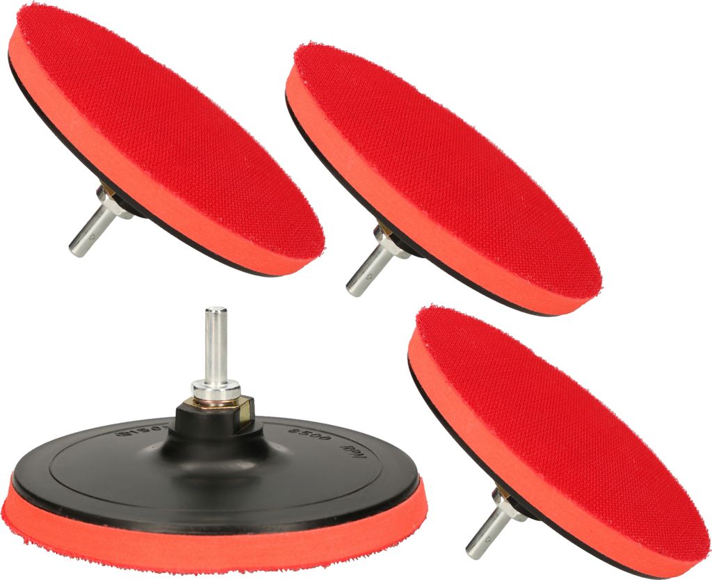 KOTARBAU 4er Set Schleifteller mit Klett 150 mm für Winkelschleifer M14 Polierscheibe mit Bolzen