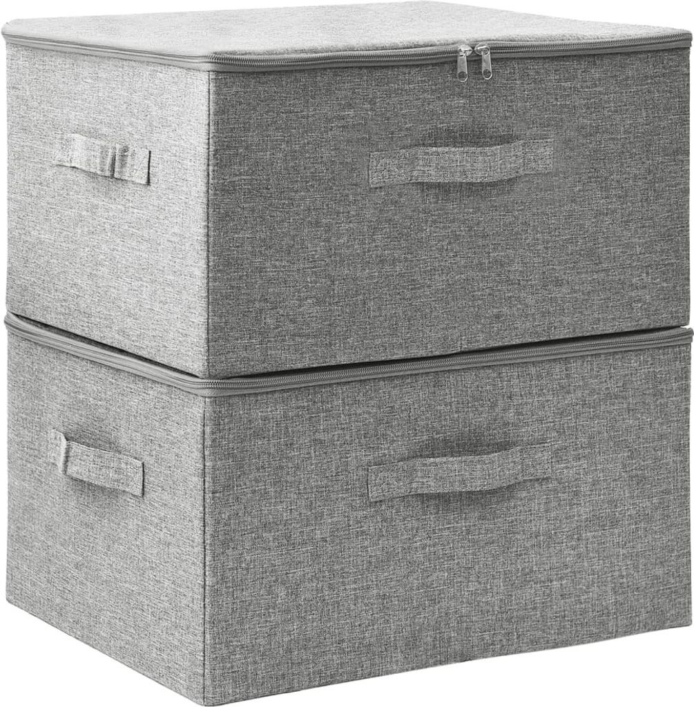 vidaXL Aufbewahrungsboxen 2 Stk. Stoff 43x34x23 cm Grau Produktbild 