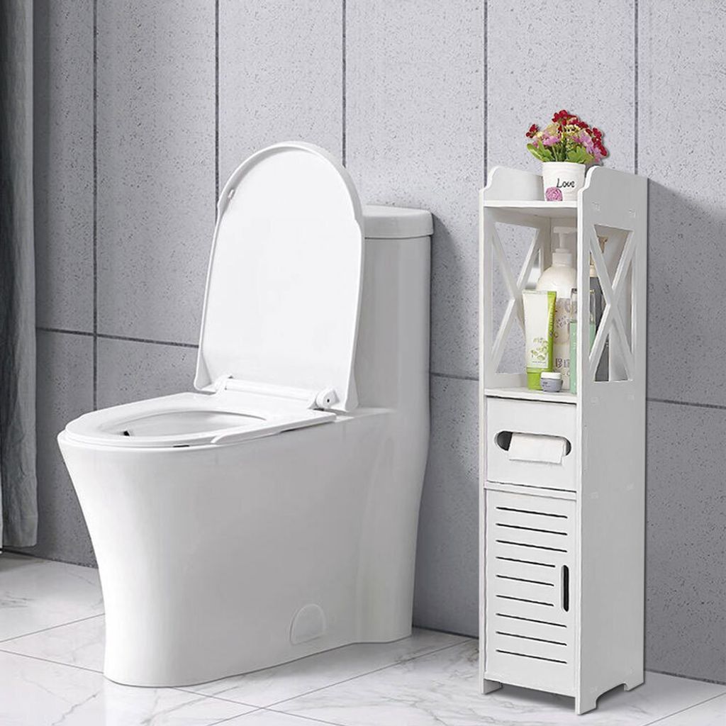 Badezimmerschrank,Freistehender Badschrank schmal, Produktbild 