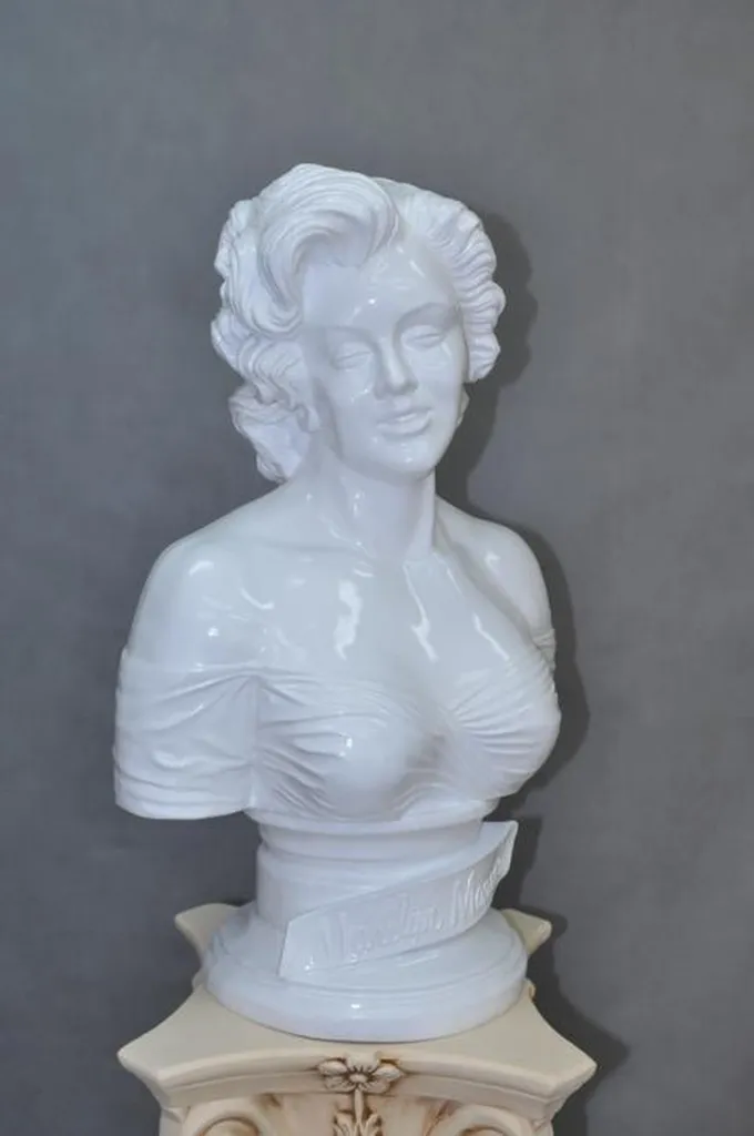 Statue Marylin Monroe Buste Design 30cm Sculpture Décorative de Luxe - 5