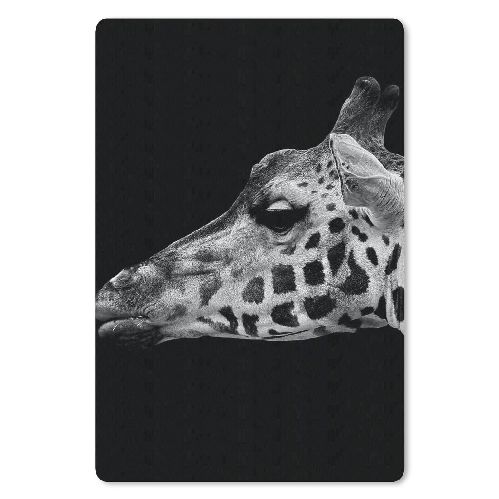 MuchoWow Mauspad Mousepad Tiere - Giraffe - Schwarz - Weiß 18x27 cm - Mousepads - Maus Mat - Pad - Mausunterlage