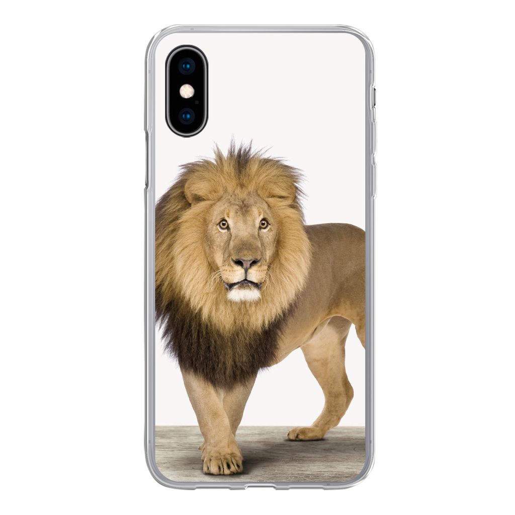 MuchoWow Handyhülle Schutzhülle Hülle für iPhone X Jungen - Löwe - Tiere - Kinder - Mädchen Silikon Softcase Handy Hülle - Handyhülle