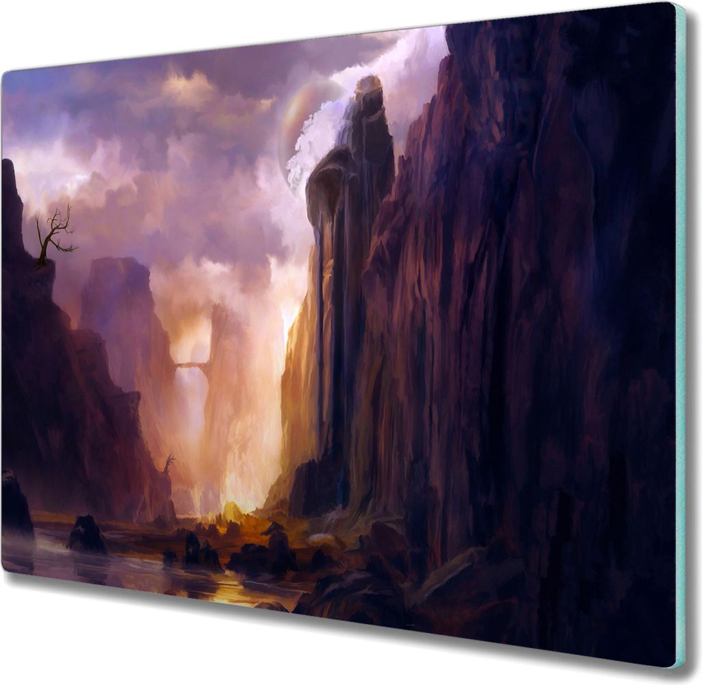Coloray Herdabdeckplatte 60x52 cm Schneidebrett Kochplattenabdeckung Küchenbrett Hackbrett - Berg Wolken