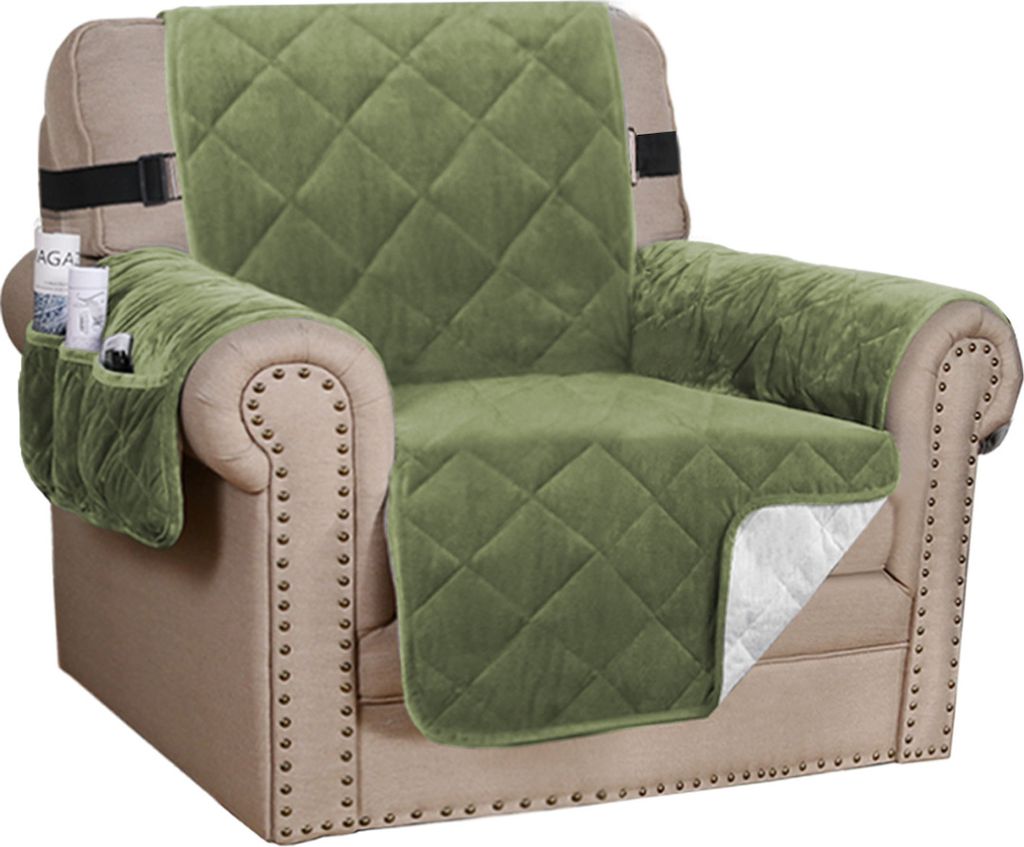 Sofabezug Dicke Samt Sessel Stretch rutschfeste Sofa Überwürfe Sofahusse Schutz vor Haustier Katze Hunde Sofa überwurf Couch überzug für Sofa...