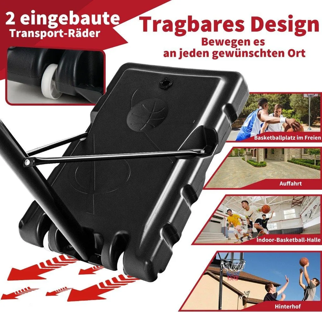 Panier de basket réglable 305cm : solution stable et mobile pour extérieur - 2