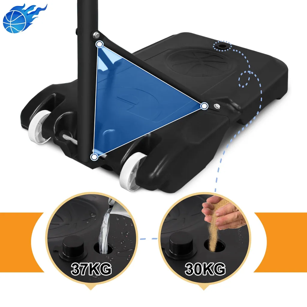Panier de Basket Mobile 2m10 avec Roulettes et Hauteur de Jeu Variable