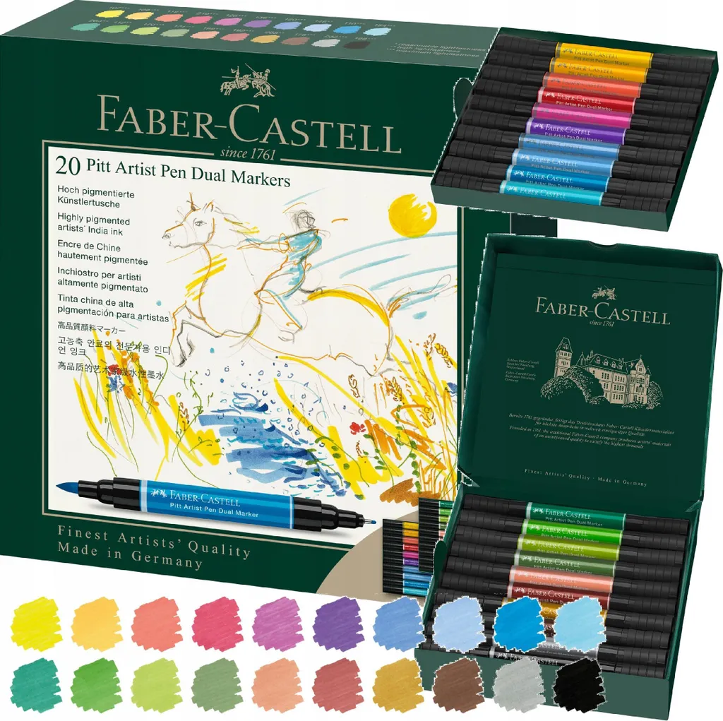 Faber-Castell PAP Dual Marker Etui de 20 Feutres à l'Encre de Chine
