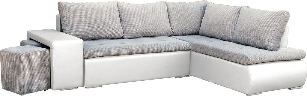 Ecksofa mit Schlaffunktion und Bettkasten, Couch für Wohnzimmer, Schlafsofa Sofagarnitur Sofa Eckcouch L-Form Wohnlandschaft mit Bettfunktion, Ott...