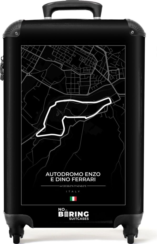 NoBoringSuitcases.com Koffer Handgepäck Trolley Rollkoffer Kleine Reisekoffer mit 4 Rollen - Rennstrecke - F1 - Autodromo Enzo e Dino Ferrari - ...