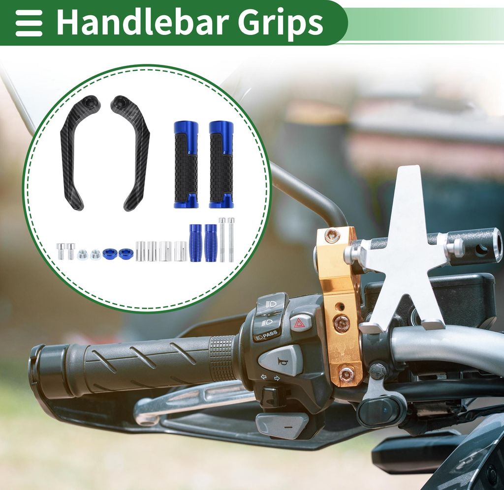 7/8" 22mm 15/16" 24mm Motorrad Lenkergriffe Abdeckung Kit Rutschfeste Aluminiumlegierung Gummi Lenkergriffe für Motorrad Roller Fahrrad ATV Blau 1...