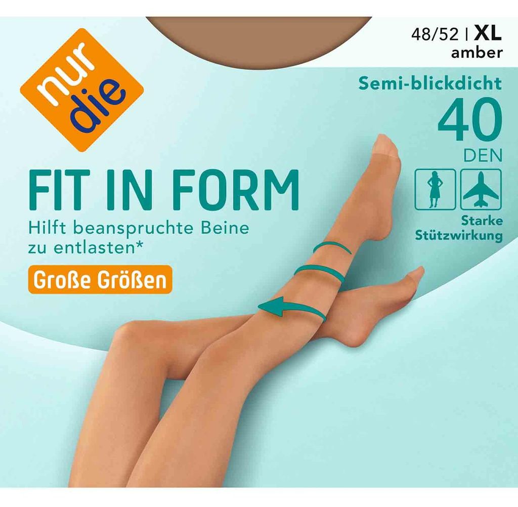 Nur Die Stützstrumpfhose Damen Hautfarben Fit in Form Gr. Produktbild 